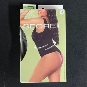 SECRET Black Seamless Shaping Thong Bodysuit S/M NWT